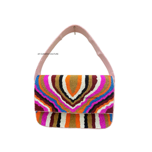Bolso de Hombro Bordado con Cuentas de Flores Multicolores Personalizado, Bolso de Verano para Mujer de Estilo Bohemio Hecho a Mano con Asa Única - Product Image 3