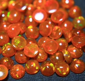 Opale de feu en gros, opale naturelle éthiopienne, pierre précieuse ronde orange taille brillant, pierre libre pour fabricants de bijoux - Product Image 4