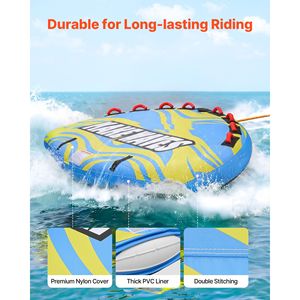 Gommone Gonfiabile Trainabile in PVC per 4 Persone, Capacità 680 Libbre, Tubo Trainabile per Sport Acquatici - Product Image 6