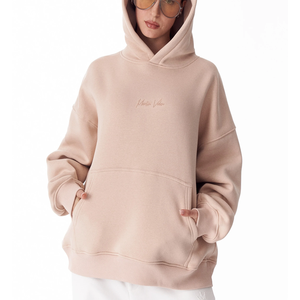Sudadera con Capucha Extra Grande para Mujer, con Logotipo Personalizado, de Algodón Tejido, Hombros Caídos, Estilo Casual, para Otoño - Product Image 5