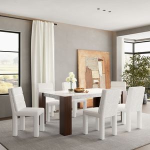 Hettie 7-Piece <b>Dining</b> Room Set with Engineered Stone <b>Top</b> <b>Dining</b> <b>Table</b> - Product Image 1