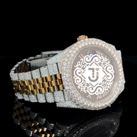 Montre unisexe mécanique ETA en acier inoxydable, entièrement sertie de diamants Moissanite, la plus vendue, idéale pour les anniversaires et les célébrations.