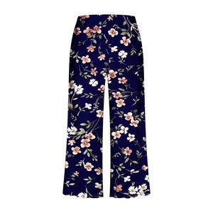 Pantalon ample taille haute pour femme, imprimé floral, respirant, coupe décontractée, taille élastique, style élégant, printemps-été, tenue décontractée, pyjama - Product Image 4
