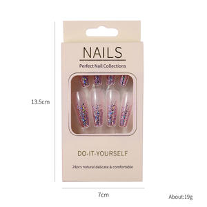 Faux Ongles ABS à Presser pour Nail Art, Fournitures d'Ongles Artificiels, 24 Pièces, Style Ins, Longs/Moyens/Courts, Plusieurs Couleurs, Lime à Ongles, Vente en Gros - Product Image 2
