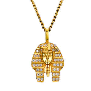 Pendentif personnalisé en moissanite et diamant, style Pharaon égyptien, en argent sterling 925 plaqué or, collier de bijoux hip-hop - Product Image 1