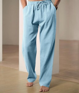 Pantalon cargo long homme en toile légère, style hip-hop, respirant, coupe ample, personnalisé, coloré, anti-plis, décontracté et sportif - Product Image 4