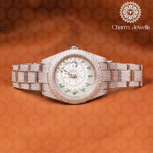 Reloj Charm Jewells de Lujo con Caja de Acero Inoxidable de 40 mm, Movimiento Mecánico Analógico, Resistente al Agua 10 Bar, con Incrustaciones de Diamantes para Hombre - Product Image 1