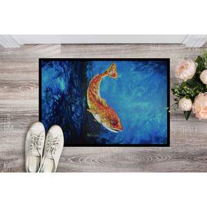 Katy Red Fish Felpudo Antideslizante Lavable Low Pile 18H X 27W Alfombra de entrada para interiores y exteriores NUEVO - Product Image 2