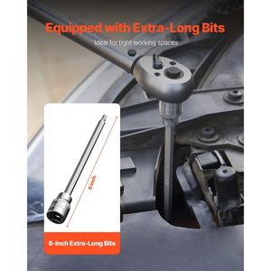 18 pezzi 3/8 pollici di azionamento S2 in lega di acciaio Cr-V Extra lungo a brugola Hex presa presa - Product Image 6