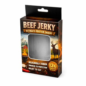 Eco Friendly Custom Printed Cardboard Beef Jerky Paper <b>Boxes</b> with Plastic Window - Product Image 1
