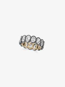 Bagues d'éternité 7 carats en or massif 14 carats avec diamant ovale scintillant de laboratoire, bague minimaliste solitaire de luxe empilable, vente en gros - Product Image 1