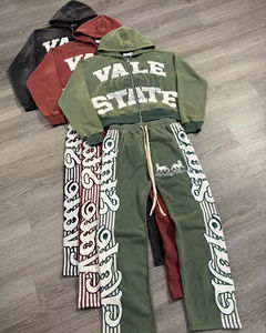 Survêtements à capuche zippés pour hommes, personnalisés, en molleton 100% coton, légers, couleur unie, coupe oversize à épaules tombantes, effet délavé à l'acide et imprimés - Product Image 5