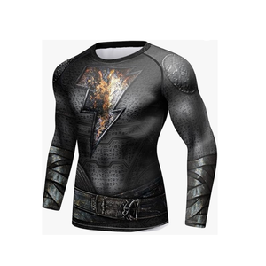 High Performance MMA BJJ <b>Compression</b> Rash Guard Custom Printed Breathable UPF50+ <b>Mens</b> Training Top Quick Dry Fabric OEM ODM - Product Image 3