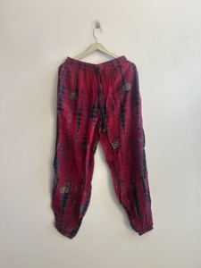 Bohemian Tie Dye <b>Harem</b> Pants Women High Waist Elastic Loose Full Length Chiffon Embroidery Summer Wear - Product Image 3