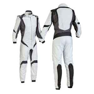 Combinaison de course moto homme blanche à manches longues, color-block, respirante, toutes saisons, personnalisable OEM - Product Image 1