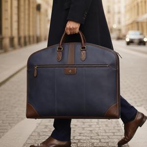 Sac de transport pour costumes en cuir véritable le mieux noté, sac à vêtements personnalisé en cuir véritable, étui de rangement haut de gamme pour vêtements professionnels, robuste - Product Image 3