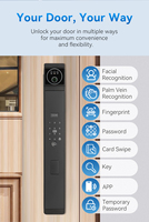 Interphone vidéo en temps réel 3D face automatique Cerradura inteligente Usmart Go Wifi App Digital Fingerprint Smart Door Lock