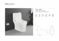 WC en céramique haut de gamme Vox One Piece, moderne, à double chasse, écologique, pour appartement, avec siphon en S intégré, idéal pour placard
