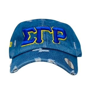 หมวกยีนส์ Sigma Gamma Rho ปักลายตามสั่ง หมวกเบสบอลผ้าฝ้าย ปรับขนาดได้ สวมใส่สบาย แฟชั่นสตรีทแวร์สำหรับชมรมกรีก - Product Image 2