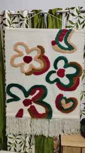 Indian Handmade Art <b>Wall</b> Hanging Wool Rug | Abstract Art Woven Macrame Tapestry Boho Home Decor Living Room <b>Wall</b> Hanging -31 - Product Image 3