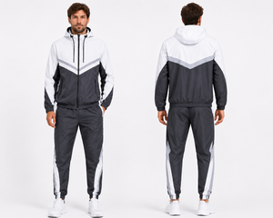 Ensemble de survêtement d'hiver personnalisé imperméable avec veste à capuche coupe-vent et pantalon de jogging pour la course et l'entraînement - Product Image 2