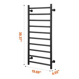 Scaldasalviette da Parete a 10 Barre, Impermeabile IPX5, con Display LED e Timer, Finitura Spazzolata per Bagno - Product Image 5