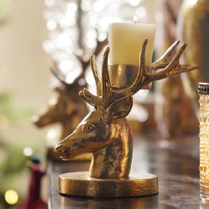 Christmas Reindeer <b>Tea</b> Light Holders Iron <b>Candle</b> Stands Home Decoration Heat Resistant - Product Image 4