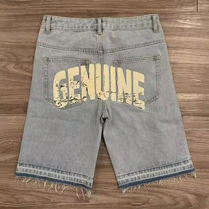 Wholesale Denim <b>Shorts</b> Custom Logo Blue Denim Casual <b>Shorts</b> for Men Streetwear Buyers Low MOQ - Product Image 3
