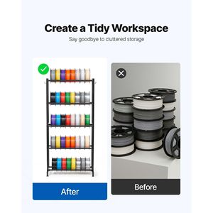 ชั้นเก็บของ3D ฟิลาเมนต์สำหรับเครื่องพิมพ์5ชั้นตัวยึดแกนม้วนแบบพรีเมียมสำหรับจัดระเบียบอุปกรณ์เสริมเครื่องพิมพ์ของคุณ - Product Image 3