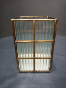 <b>Square</b> Brass Frame <b>Glass</b> Lantern Votive Holder Home Decoration Tabletop Decor Wedding Accent - Product Image 5