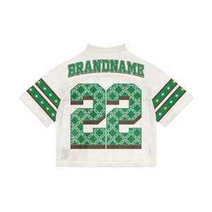 Camiseta Corta de Fútbol con Cuello en V Clásico, Diseño Personalizado, Estampado Retro, Malla Transpirable, 100% Poliéster, Secado Rápido - Product Image 4