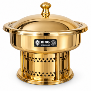Zarvanta Royal Imperial - Calentador de Comida Tipo Buffet de Acero Inoxidable Dorado de Lujo con Tapa Decorativa y Duradera - Product Image 3
