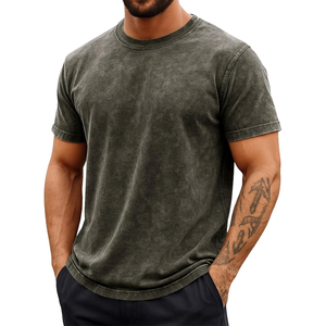 เสื้อยืดเอซิดวอชทรงหลวม แขนสั้น สไตล์วินเทจ ลุคโมเดิร์น สำหรับผู้ชาย - Product Image 1