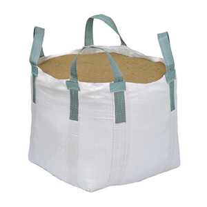Bolsa a granel FIBC Jumbo HANSEN Green Belt con factor de seguridad 5:1 y fondo plano para materiales de construcción, incluye arena - Product Image 4
