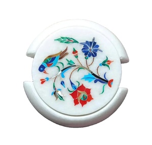 Juegos de Posavasos de Mármol, Elegantes Posavasos de Piedra para Bebidas, Duraderos, Portátiles, Ecológicos, Juegos de Vajilla de Lujo para Decoración del Hogar y Comedor - Product Image 1