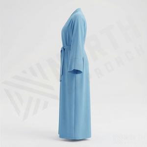 Conjunto de Abaya Negra con Hiyab, Abayas de Alta Calidad para Mujeres Musulmanas, Túnica Islámica, Abierta por Delante, Largo Maxi, Prenda Elegante - Product Image 3