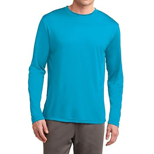 Camiseta Casual de Manga Larga para Hombre, Cuello Redondo, Color Sólido, Tejido de Punto, Corte Regular, Azul - Product Image 6