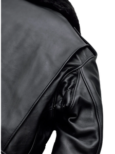 Chaqueta de Aviador Personalizada OEM para Hombre, de Cuero Genuino, con Forro de Piel de Oveja, Transpirable, Resistente al Viento, Estilo Bomber - Product Image 3