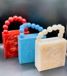 Elegant Handmade Resin Clutch Bag Luxury Designer Evening <b>Purse</b> for Parties and Special Occasions Available for Sale - Product Image 3