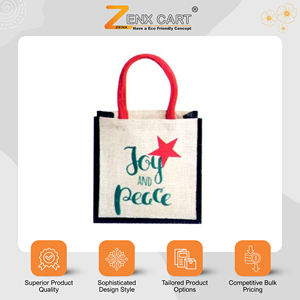 Bolsas de Compras de Yute Ecológicas, Resistentes y Ligeras, con Diseño de Letras, Logotipo Personalizado, Opciones de Tamaño, Proveedor Indio - Product Image 2