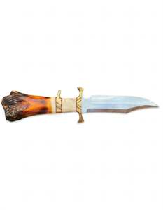 Outil utilitaire personnalisé avec manche en corne de cerf et os, et double garde en laiton poli - Product Image 4