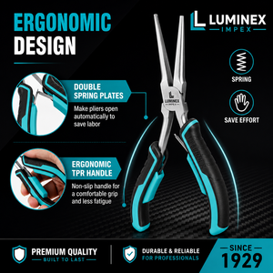 LUMINEX IMPEX LUB=113 <b>Long</b> <b>Nose</b> Stainless Steel Lightweight Smooth Work Jewelry Making Polishing Pliers - Product Image 3