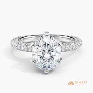 925 Silver Oval Cut Pave Moissanite <b>Ring</b> for Women Luxury Engagement Wedding Anniversary Gift Jewelry - Product Image 1