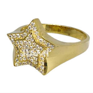 <b>Mens</b> Iced Out Moissanite Star Shape Cluster Hip Hop Pave Pinky <b>Ring</b> 925 Sterling <b>Silver</b> Wedding Engagement or Anniversary Gift - Product Image 4