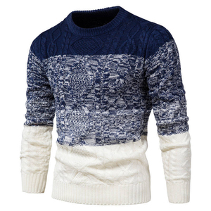 Suéter de Lana Gruesa a Rayas Personalizado Directo de Fábrica, Suéter de Punto con Cuello Redondo para Hombre y Mujer, Invierno, OEM, ODM, Venta al Por Mayor - Product Image 2