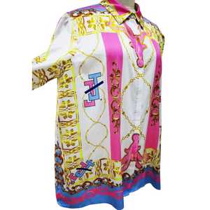 Chemisier imprimé Jack and Jill pour femme, à manches longues, boutonné, avec logo personnalisé, haut tendance, approvisionnement en gros OEM - Product Image 1