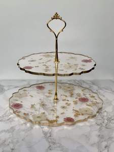 Soporte de Resina Ecológico de Lujo para Pasteles, Apto para Lavavajillas, para Cumpleaños, Bodas, Aniversarios, Baby Shower, Exhibición de Postres en el Hogar - Product Image 1