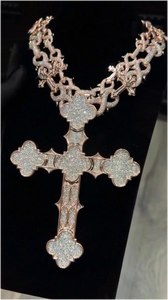 Colgantes de Cruz de Moissanita Clover con Diamantes Iced Out, Joyería Religiosa, Collar, Colgante Personalizado, Idea de Regalo - Product Image 5