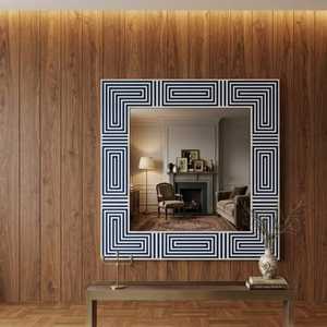Último modelo de espejo de pared con incrustaciones de hueso, espejo decorativo de pared con incrustaciones de hueso, marco de fotos con efecto de sombra de la India - Product Image 4