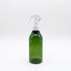 300ml Round PET Plastic Green <b>Spray</b> <b>Bottle</b> with White <b>Trigger</b> Sprayer for Hair Care Cleaning Cosmetic Packaging Vietnam Factory - Product Image 1